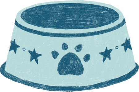 Crayon Doodle Pet Food Bowl